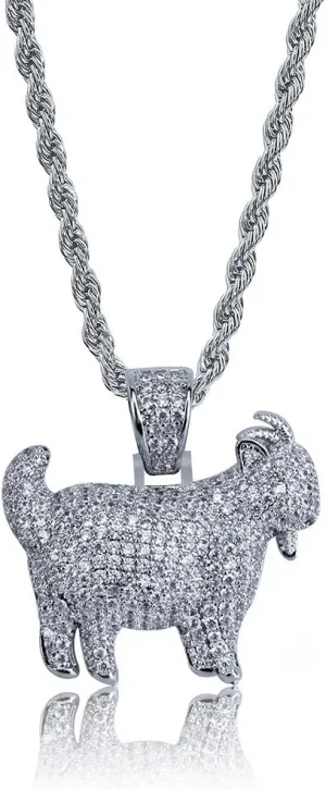 TOPGRILLZ Goat Chain Gold Necklace for Men Eagle Chain Rope Iced out Cubic Zirconia 14K Gold Plated Stainless Steel Necklace 24" Birthday Gifts