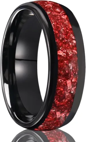 Tungsten Carbide Rings for Men and Women 8mm/4mm Mens Engagement Wedding Bands Inlaid With amethyst Fashion and High Polish