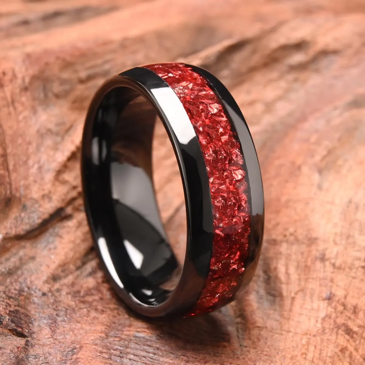 Tungsten Carbide Rings for Men and Women 8mm/4mm Mens Engagement Wedding Bands Inlaid With amethyst Fashion and High Polish