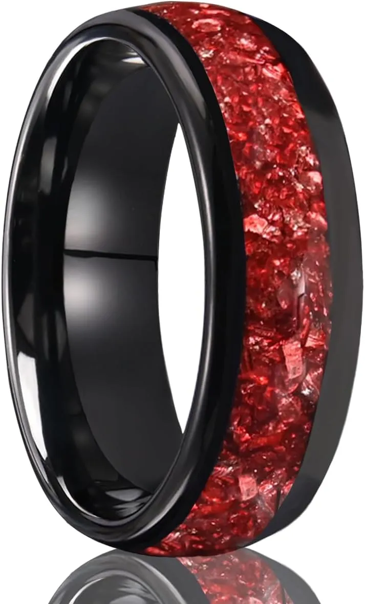 Tungsten Carbide Rings for Men and Women 8mm/4mm Mens Engagement Wedding Bands Inlaid With amethyst Fashion and High Polish