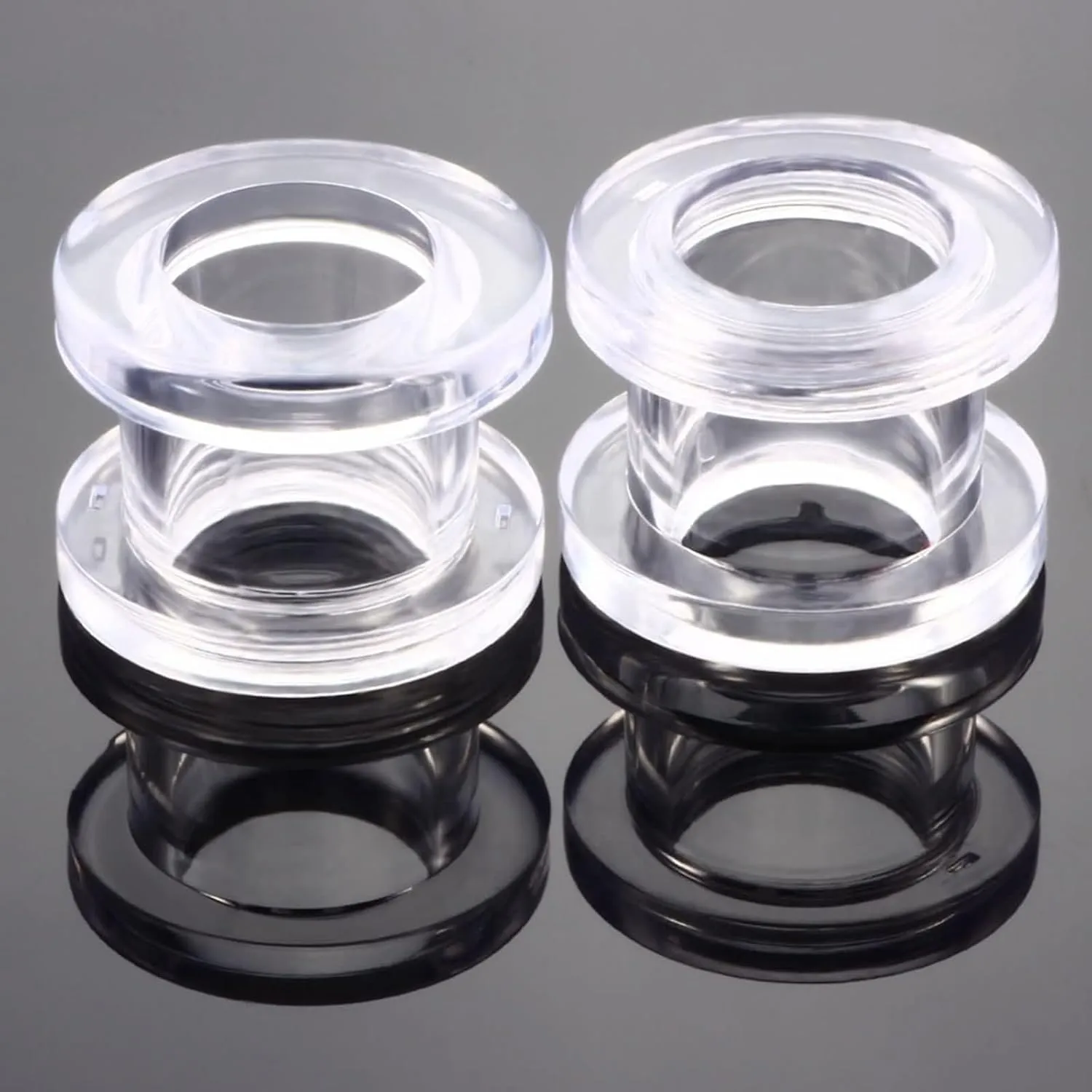Tunnel Plug Earrings, Gauges for Ears Acrylic Transparent Hoop Shape Body Piercing Jewelry for Ears 2pcs