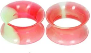 Tunnel Plug Earrings, Tunnel Plugs for Ears Silicone Multicolor Tunnel Body Piercing Jewelry for Women 2pcs