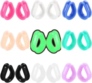 Tunnels for Ears, Ear Gauges for Men Silicone Teardrop Shape Pierced Earrings for Women 18pcs