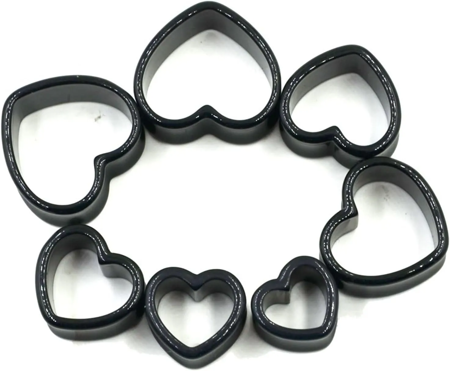 Tunnels for Ears, Gauges for Ears Acrylic Double Flared Heart Shape Pierced Earrings for Women 2pcs