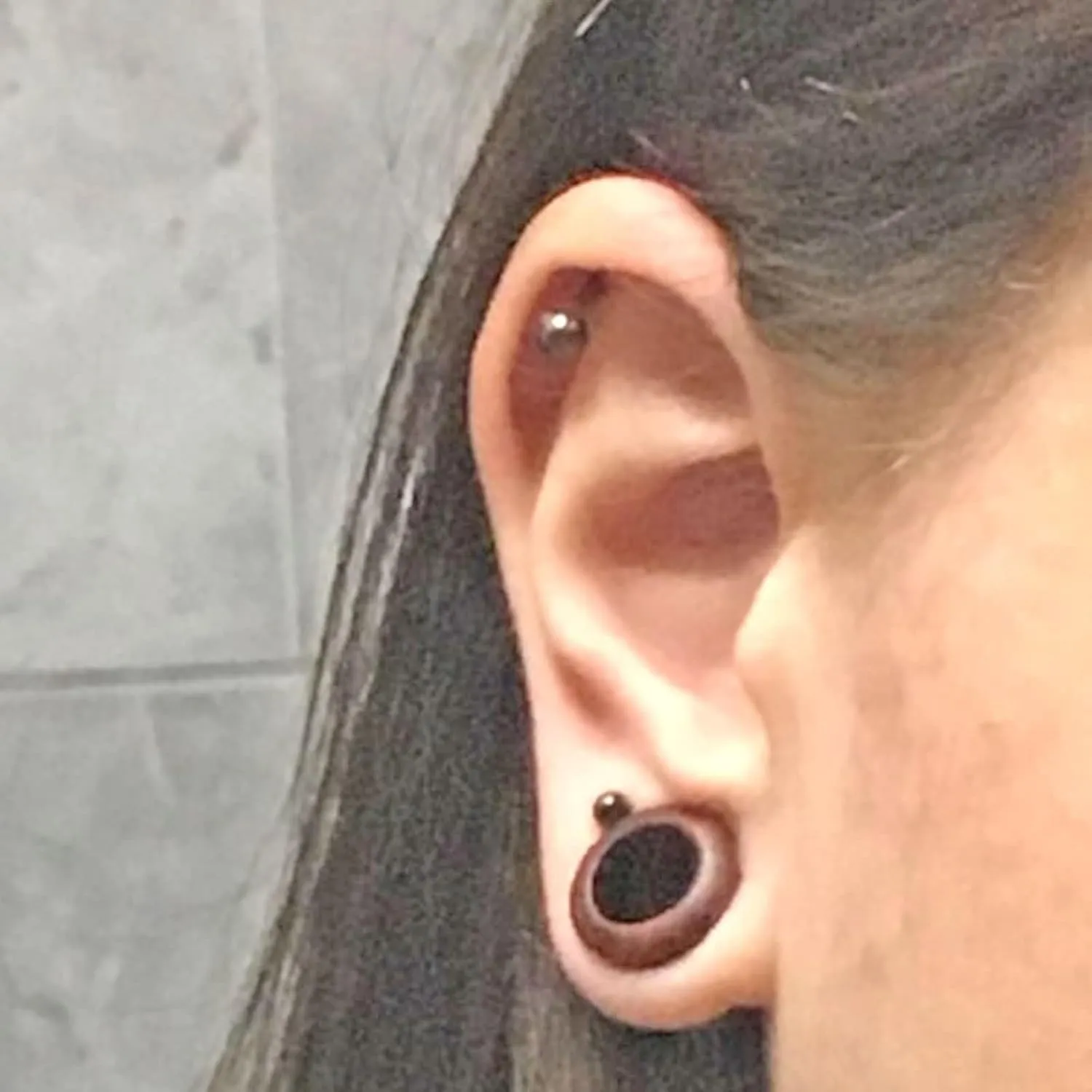 Tunnels for Ears, Wood Gauges Earrings Double Flared Brown Hoop Shape Body Piercing Jewelry for Women 2pcs