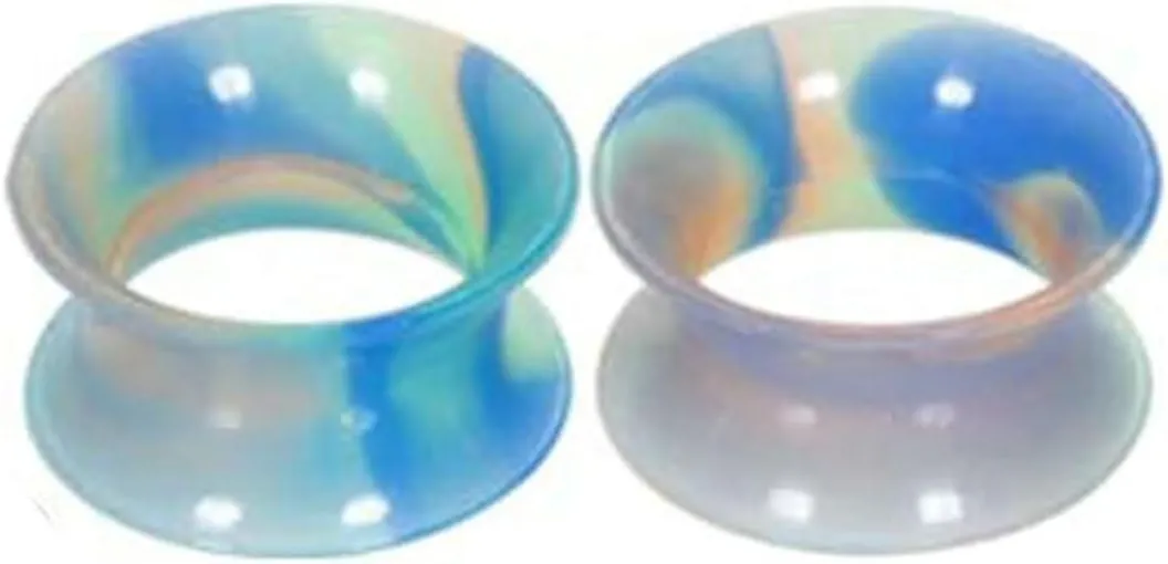Tunnels for Women Ears, Silicone Earring Gauges for Men Multicolor Tunnel Unisex Piercing Gauge Earrings 2pcs