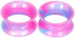 Tunnels for Women Ears, Silicone Earring Gauges for Men Multicolor Tunnel Unisex Piercing Gauge Earrings 2pcs