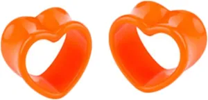 Tunnels for Women Ears, Tunnel Plugs for Ears Acrylic Heart Shape Pierced Earrings for Women 2pcs