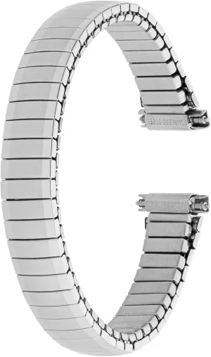 TX666W Allstrap 11-14mm Silver Long-Length Tapered Expansion Watchband