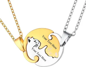 U7 Cat Pendant Necklace for Women Stainless Steel Cute Kitty Cat Jewelry Gift