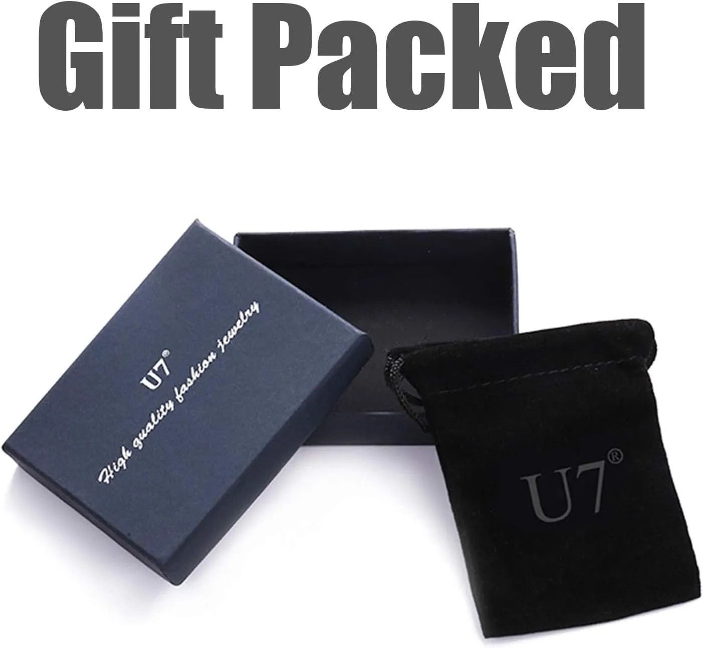 U7 Cat Pendant Necklace for Women Stainless Steel Cute Kitty Cat Jewelry Gift