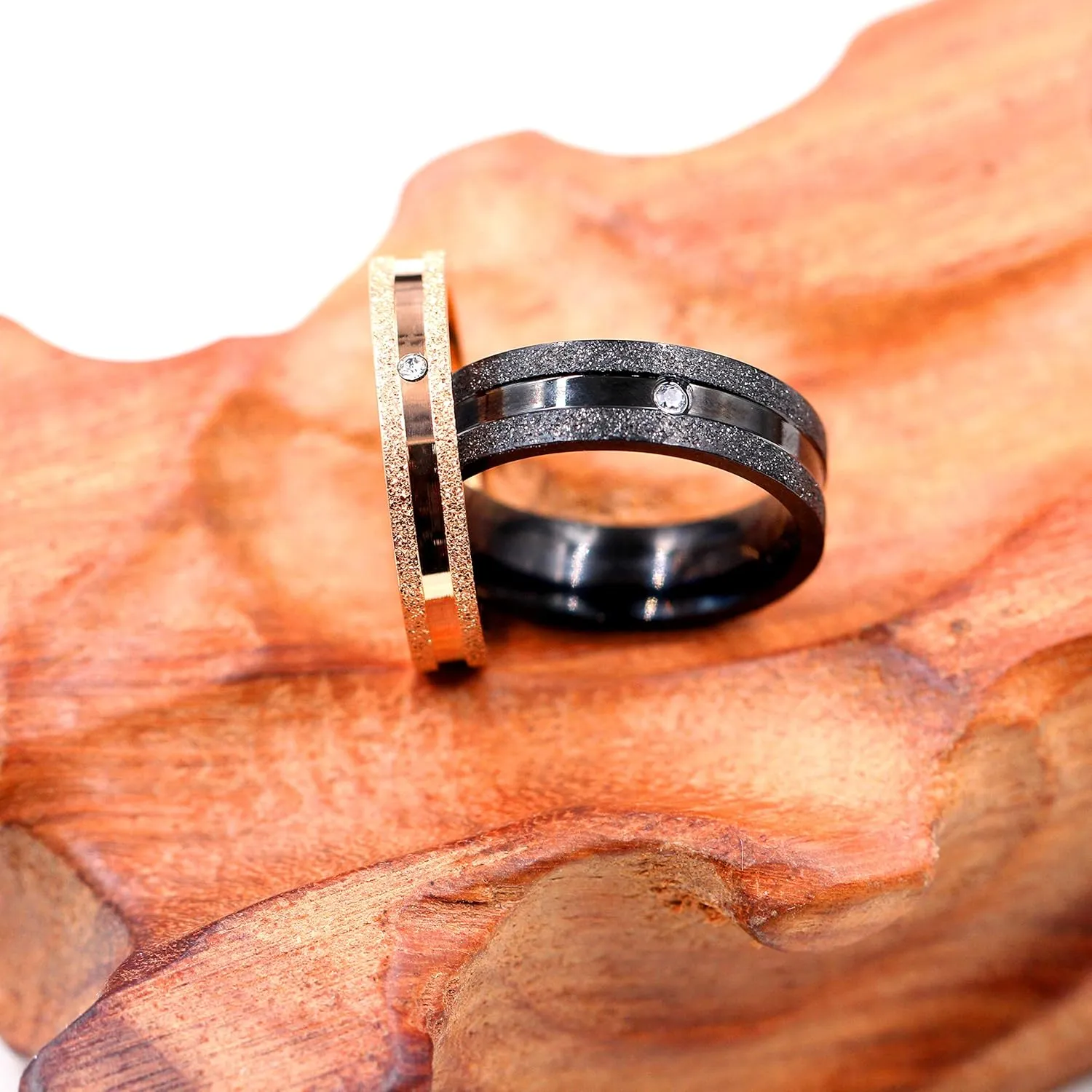 Uloveido 4mm 6mm His and Hers Matching Couples Rings Matte Stainless Steel Wedding Bands Engagement Rings Y995