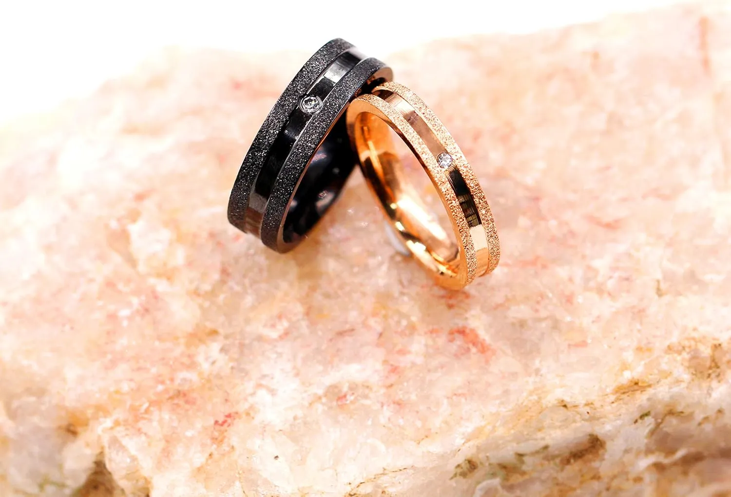 Uloveido 4mm 6mm His and Hers Matching Couples Rings Matte Stainless Steel Wedding Bands Engagement Rings Y995