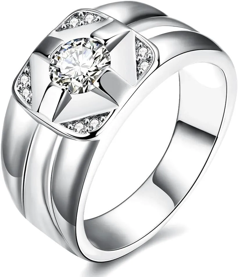 Uloveido Gold Plated Wedding Band Rings for Women and Men Anniversary Birthday Jewelry Rings KR120