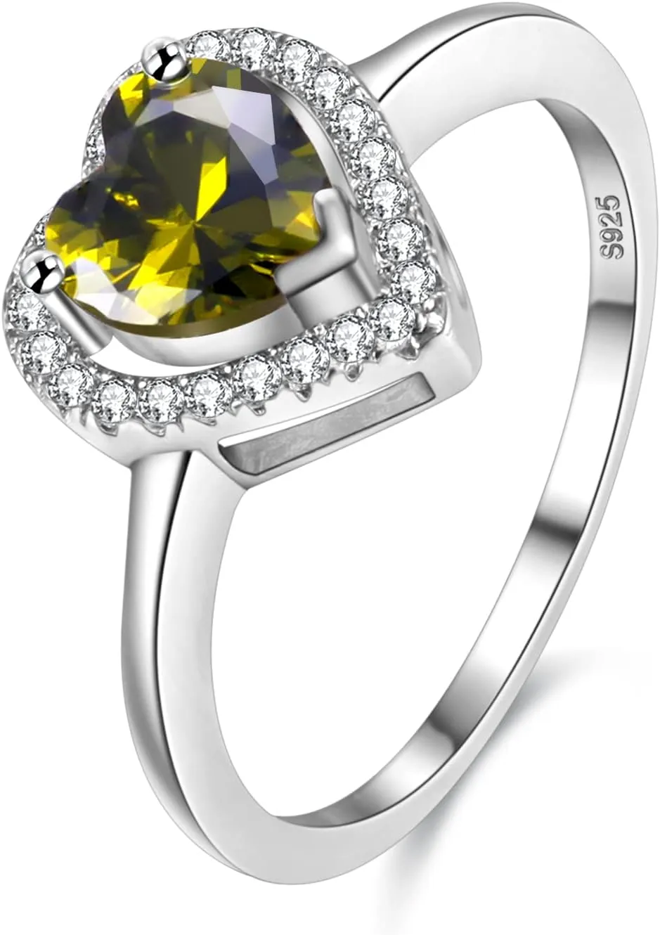 Uloveido Platinum Plated Crystal Love Heart Solitaire Wedding Promise Rings Valentines Gifts for Women Female Y3130