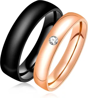 Uloveido Stainless Steel Couples Rings for Men Women His and Her Promise Wedding Band Rings for friend Boyfriend Y1783