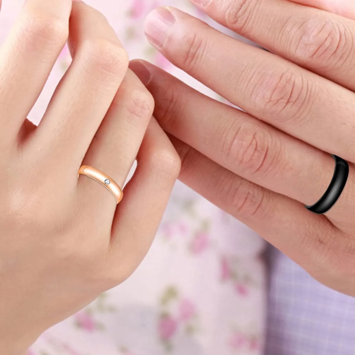 Uloveido Stainless Steel Couples Rings for Men Women His and Her Promise Wedding Band Rings for friend Boyfriend Y1783
