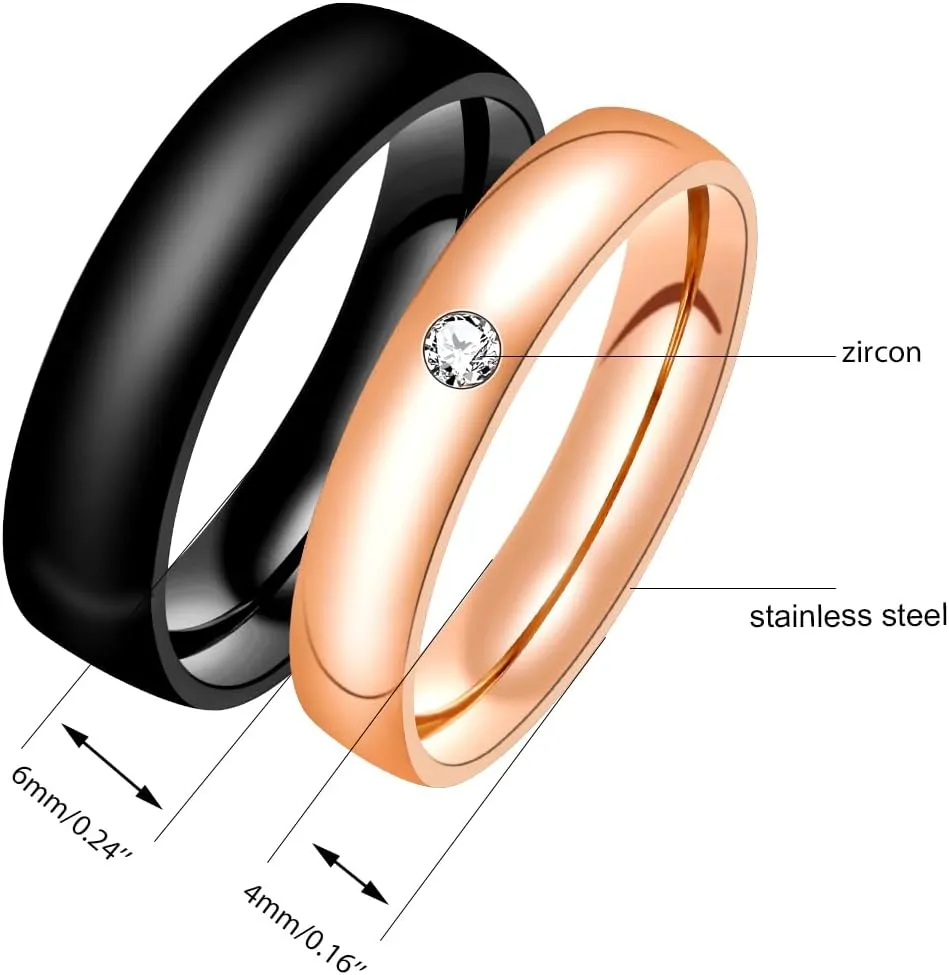 Uloveido Stainless Steel Couples Rings for Men Women His and Her Promise Wedding Band Rings for friend Boyfriend Y1783
