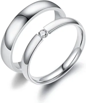 Uloveido Stainless Steel Couples Rings for Men Women His and Her Promise Wedding Band Rings for Friend Boyfriend Y1829