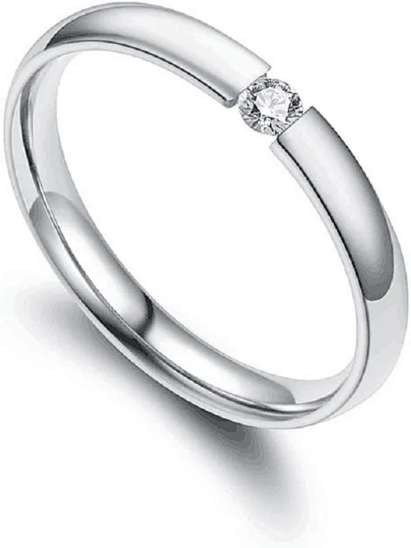 Uloveido Stainless Steel Couples Rings for Men Women His and Her Promise Wedding Band Rings for Friend Boyfriend Y1829