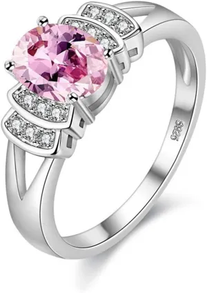 Uloveido Women Fashion Anniversary Promise Rings White Gold Plated Wedding Engagement Cubic Zirconia Rings for Female Y3310