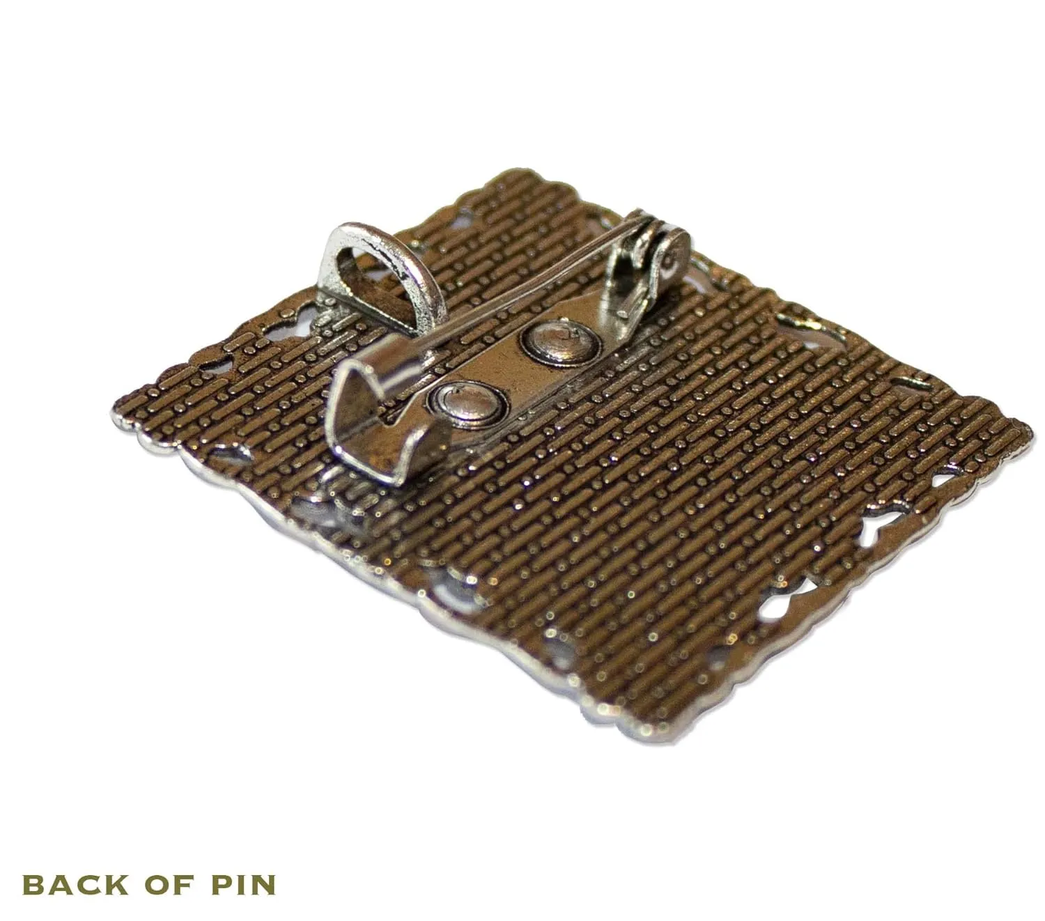 Van Gogh's Vintage Art Sunflowers Nature Lovers Handmade Square Glass Baroque Style BROOCH or Pin Jewelry (Antique Silver Tone)