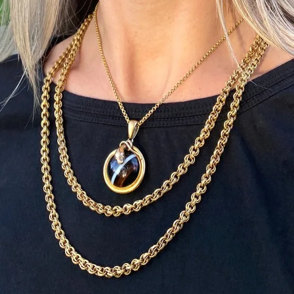 Victorian Banded Agate Snake Locket