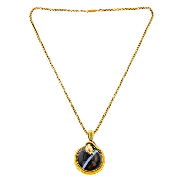 Victorian Banded Agate Snake Locket