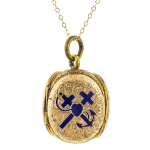Victorian Three Compartment Hope Faith & Charity Locket