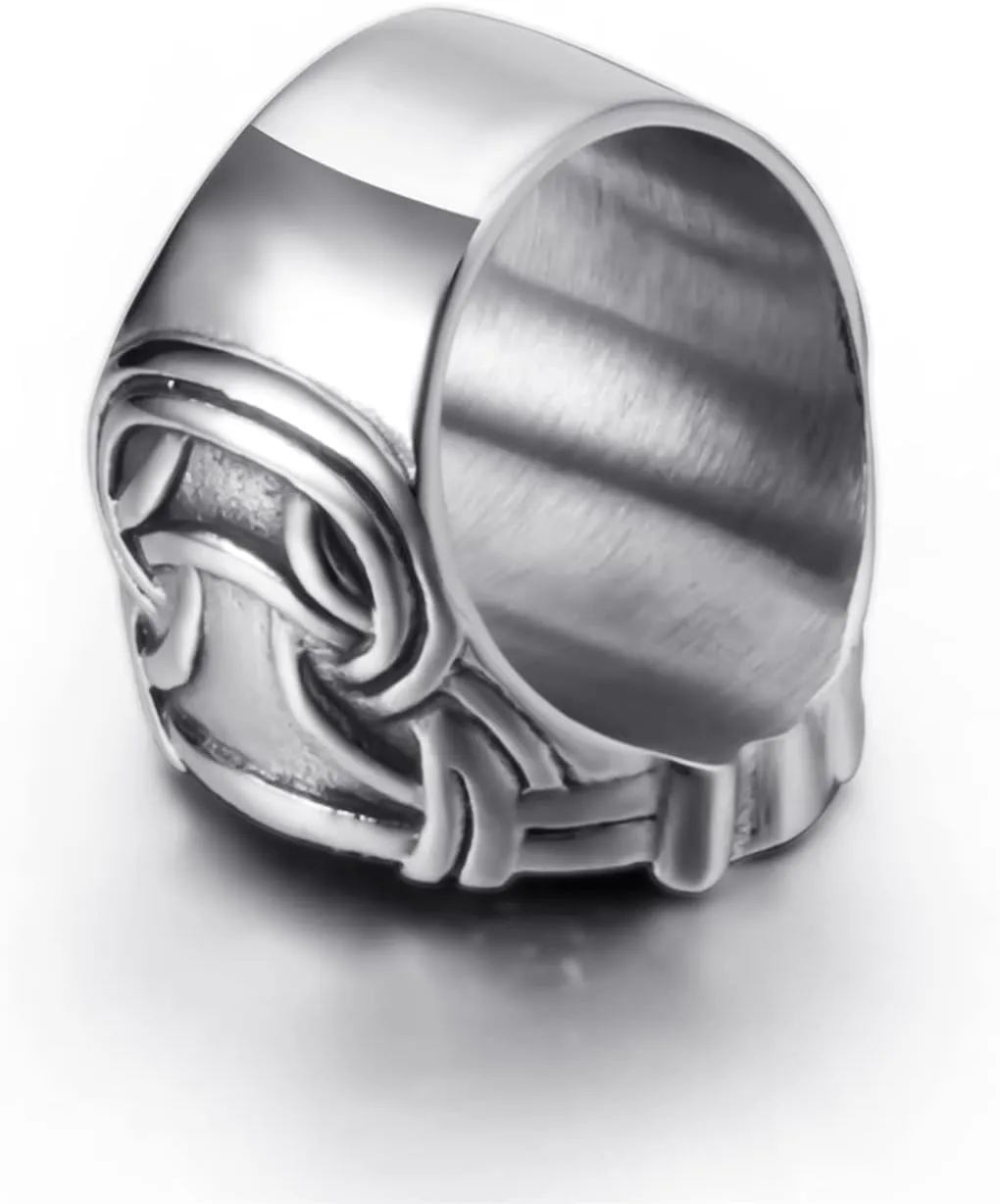 Viking Rings Valknut Pirate Compass Norse Scandinavian Text Symbol Men Stainless Steel Vintage Jewelry