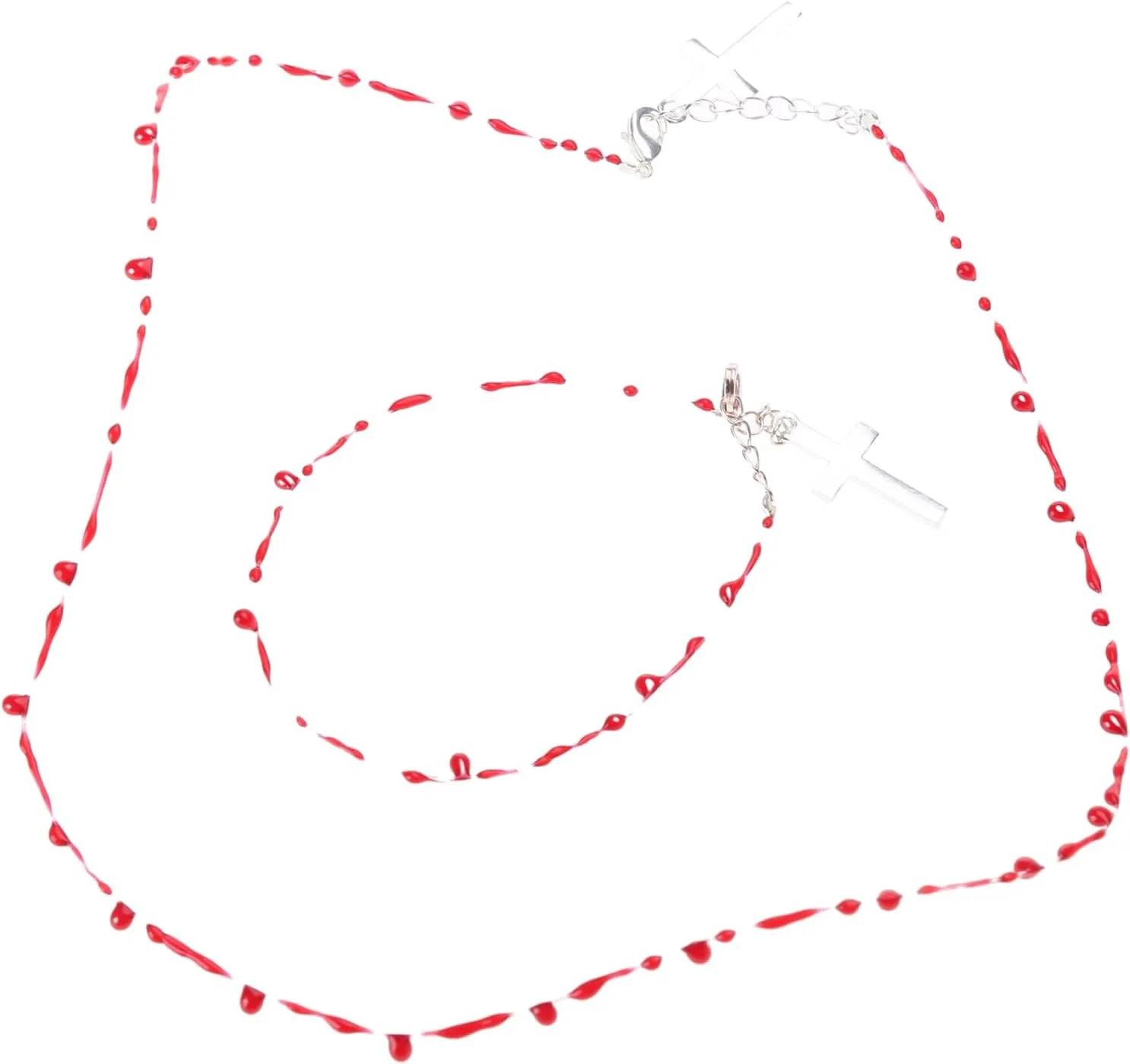 Vintage Fashion Novel Red Blood Drop Bracelet Hip Hop Punk Crossed Open Bracelet Necklace Banquet Jewelry Accessories