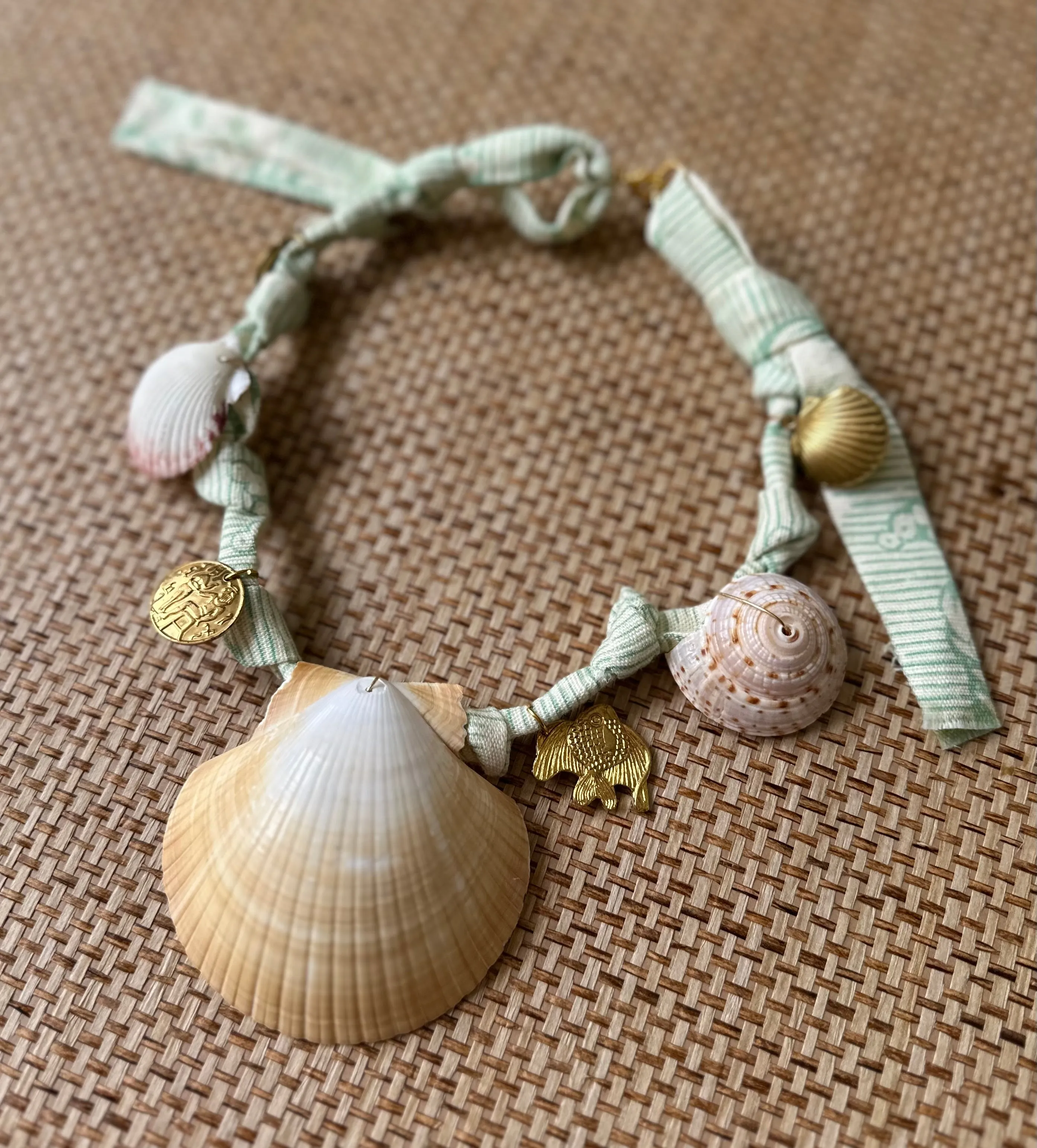 Vintage Floral Chintz Fabric Charm Necklace - Pre-order Shipping May 15th.