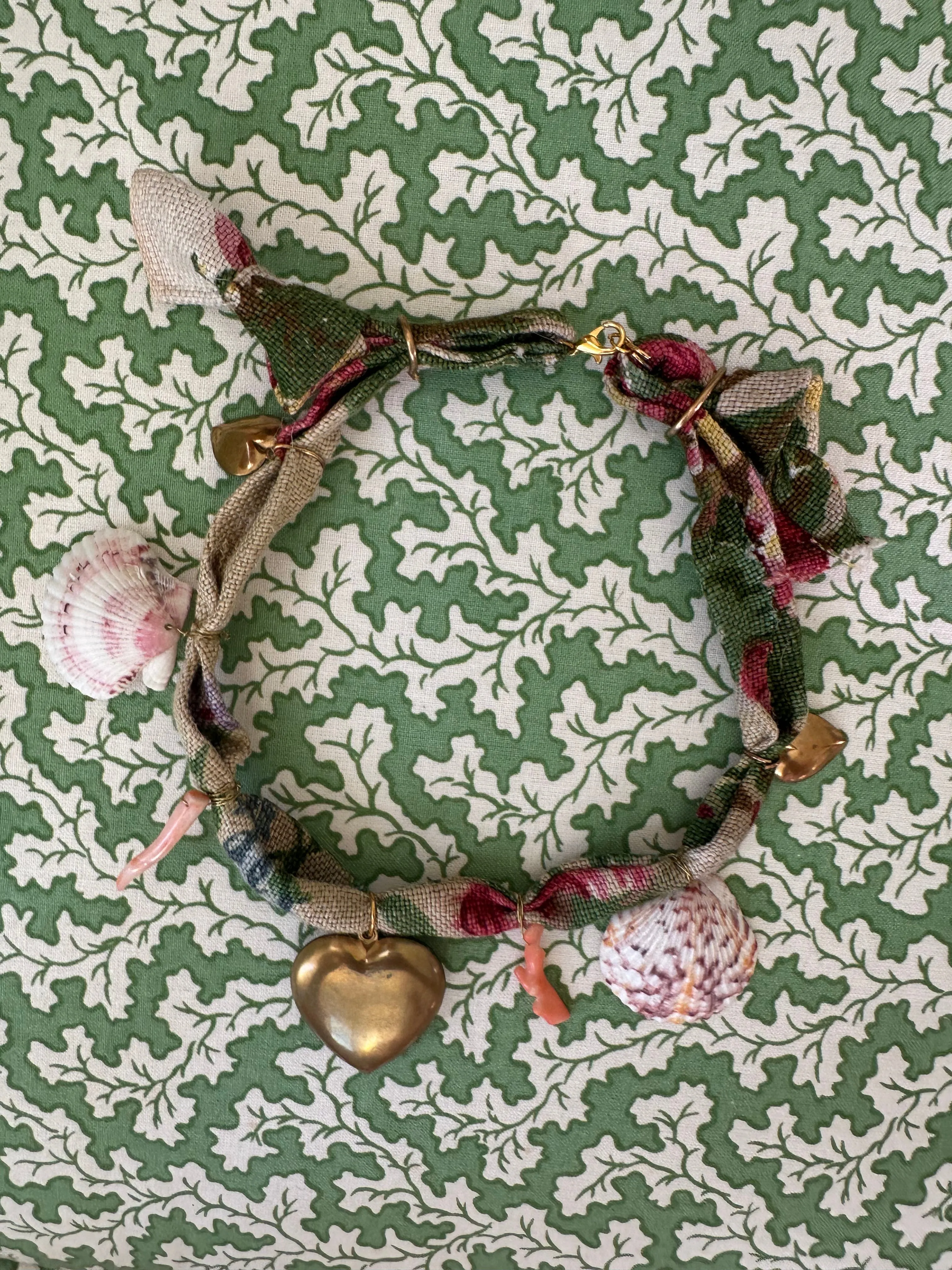 Vintage Floral Chintz Fabric Charm Necklace - Pre-order Shipping May 15th.