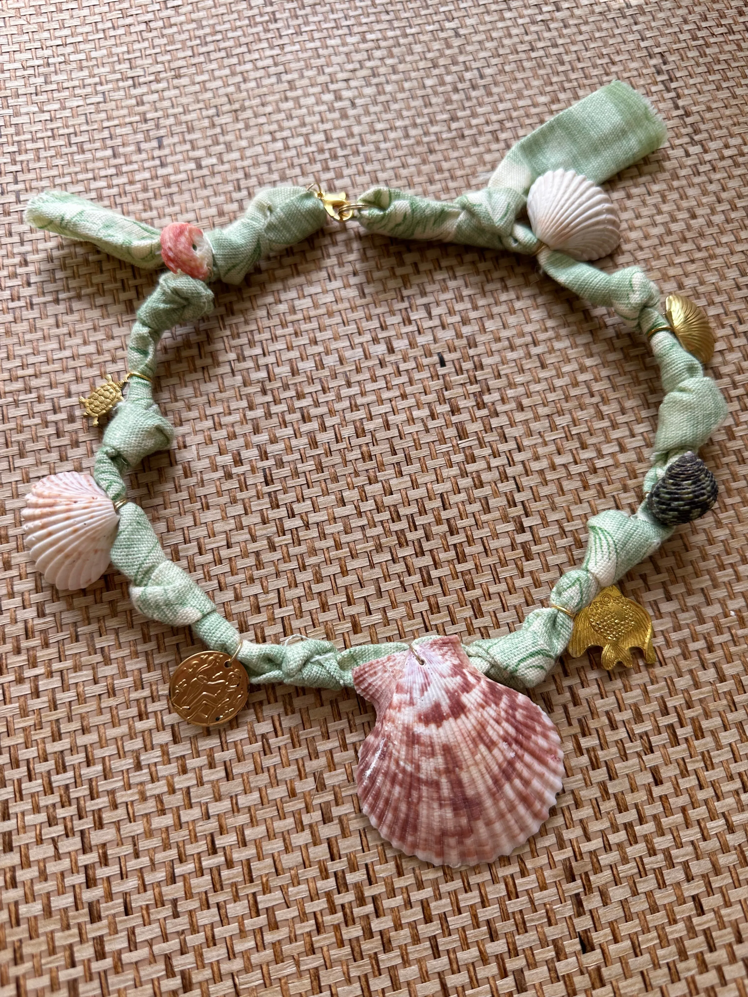 Vintage Floral Chintz Fabric Charm Necklace - Pre-order Shipping May 15th.