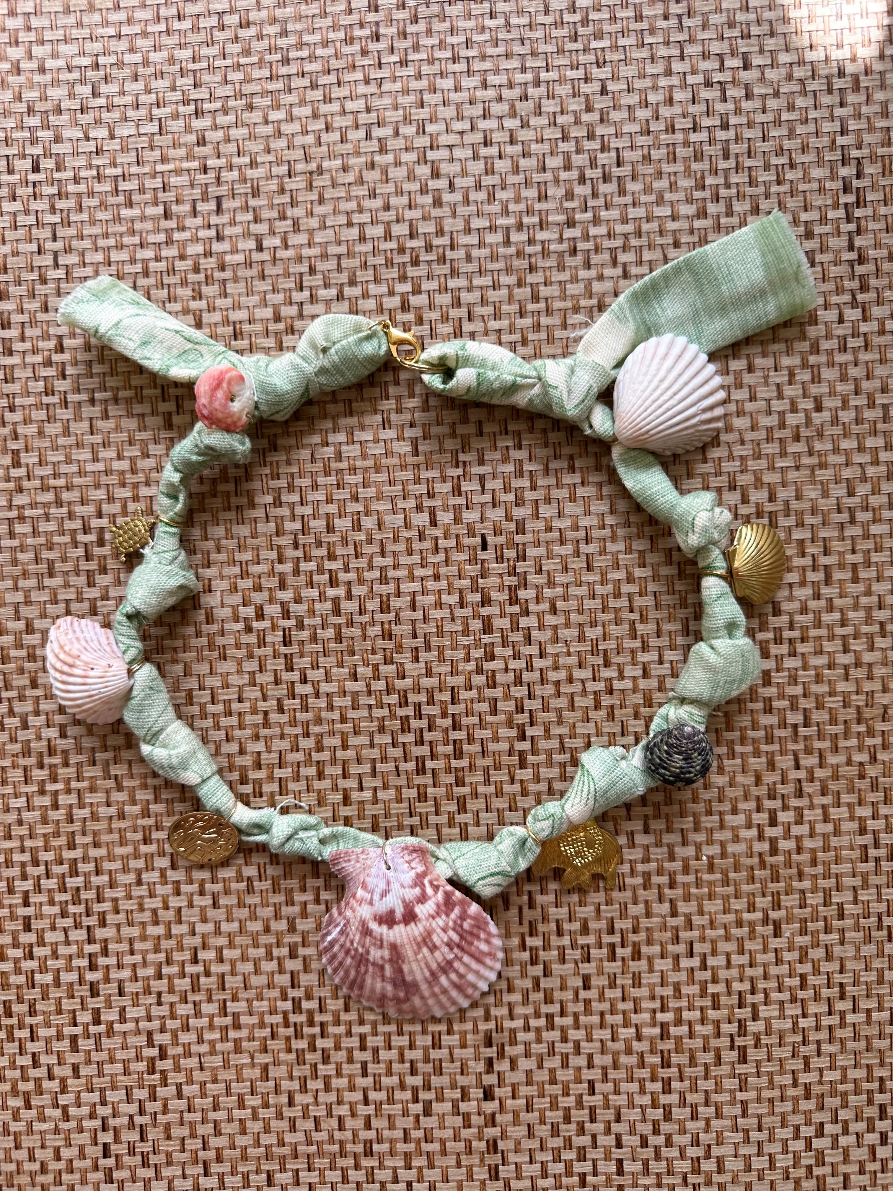 Vintage Floral Chintz Fabric Charm Necklace - Pre-order Shipping May 15th.