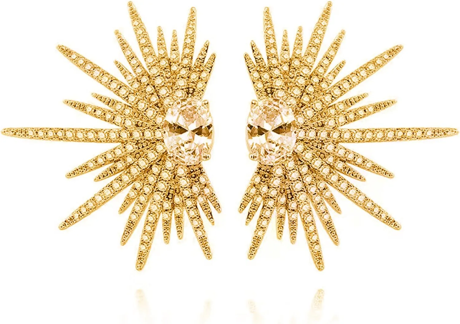 Vintage Rhinestone Angel Wing Stud Earrings for Women,Personality Exaggerated Ear Cuff Earrings Shiny Dainty Crystal Statement Earrings Wedding Party Jewelry Gifts