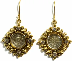 Virgins Saints & Angels Petite Cloister San Benito Charm Earrings, Luxury Fashion Statement Jewelry