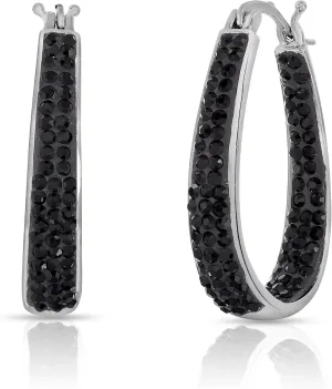 White And Gold Plated Inside Out Crystal Hoop Earrings For Women,Crystal Hoop Earrings