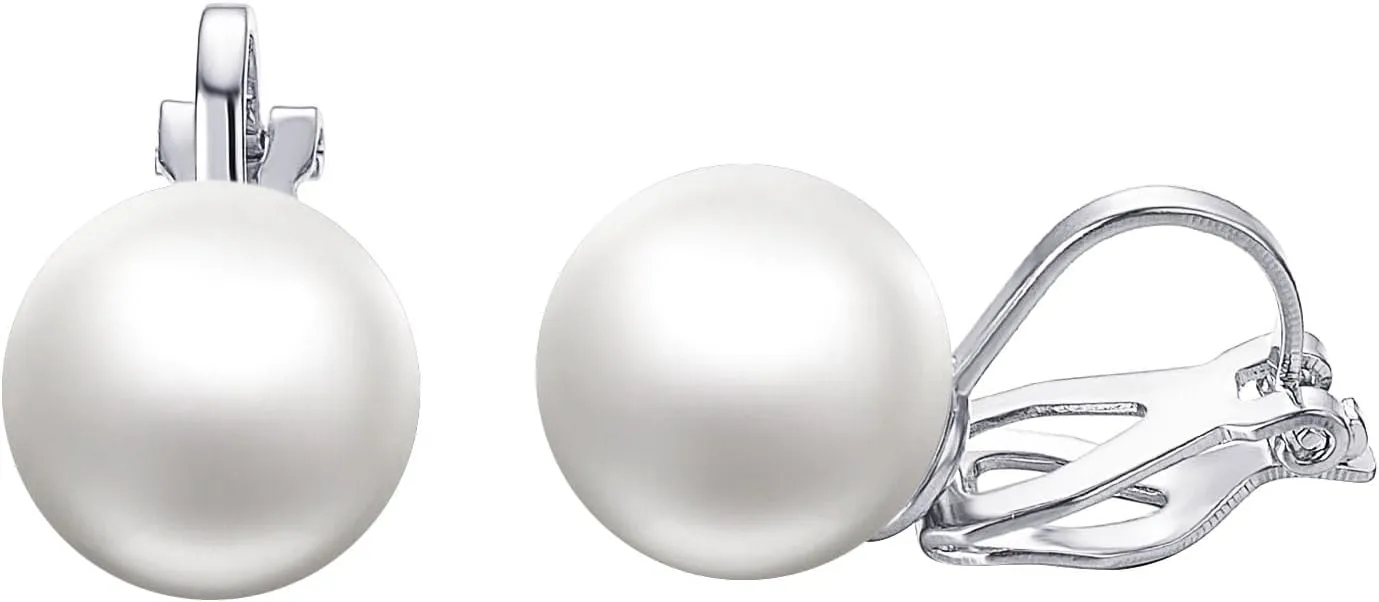 White Freshwater Pearl Clip On Earrings for women 18K Gold Plated Non Pierced Earrings Hypoallergenic Trendy Wedding Jewelry
