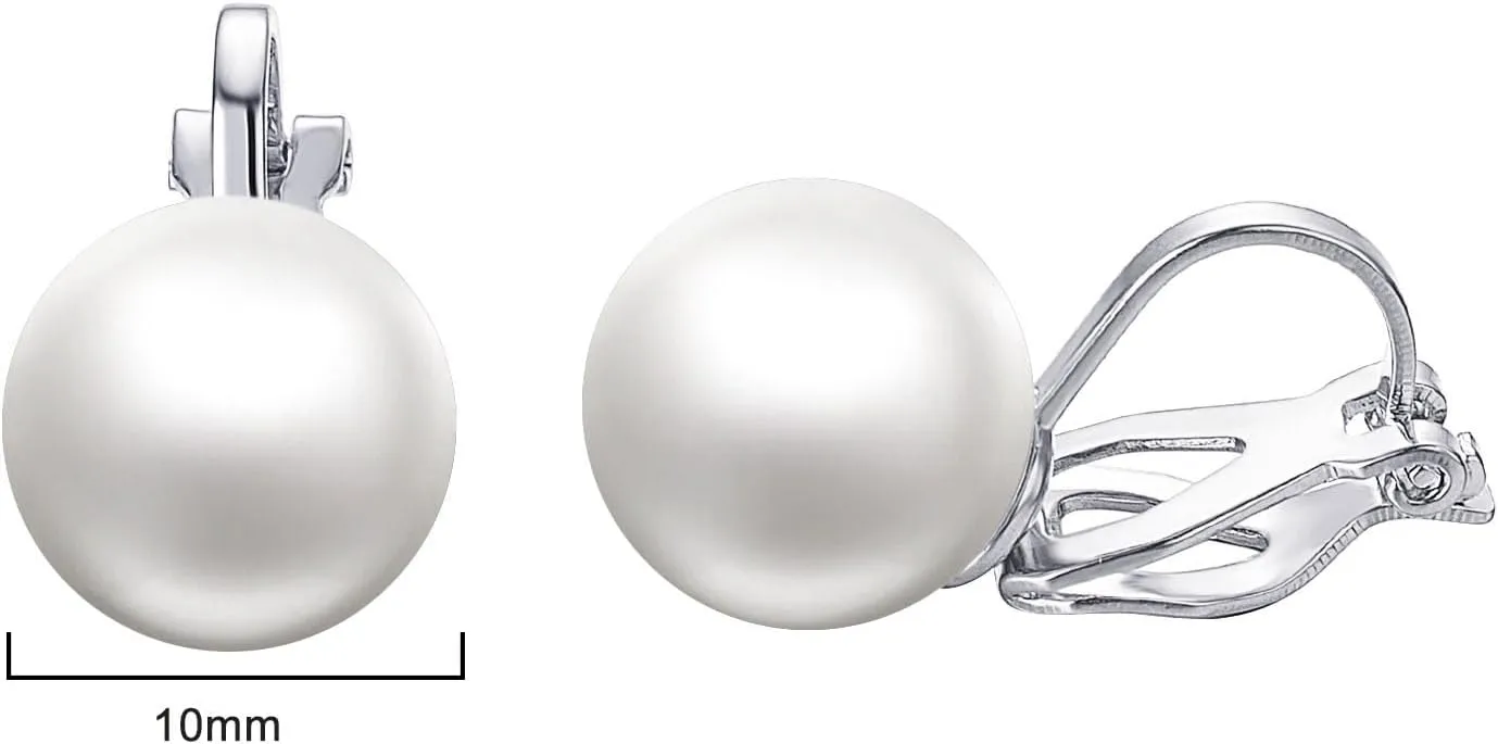 White Freshwater Pearl Clip On Earrings for women 18K Gold Plated Non Pierced Earrings Hypoallergenic Trendy Wedding Jewelry