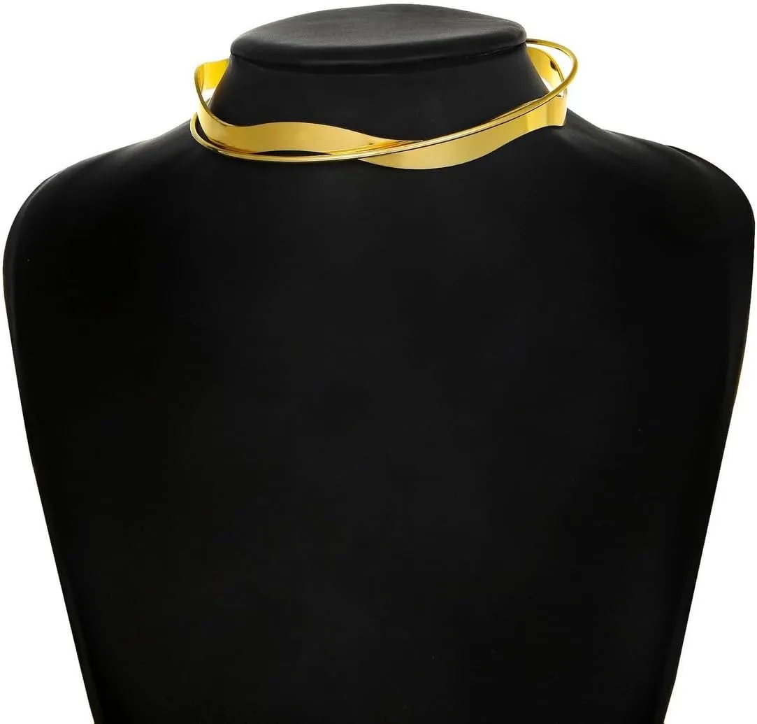 Women's Metallic Oversized Teardrop Big Pearl Irregular Ball Thin Choker 18K Gold Plated Tribal Vintage Boho Vacation Party Statement Necklace Fashion Costume Jewelry