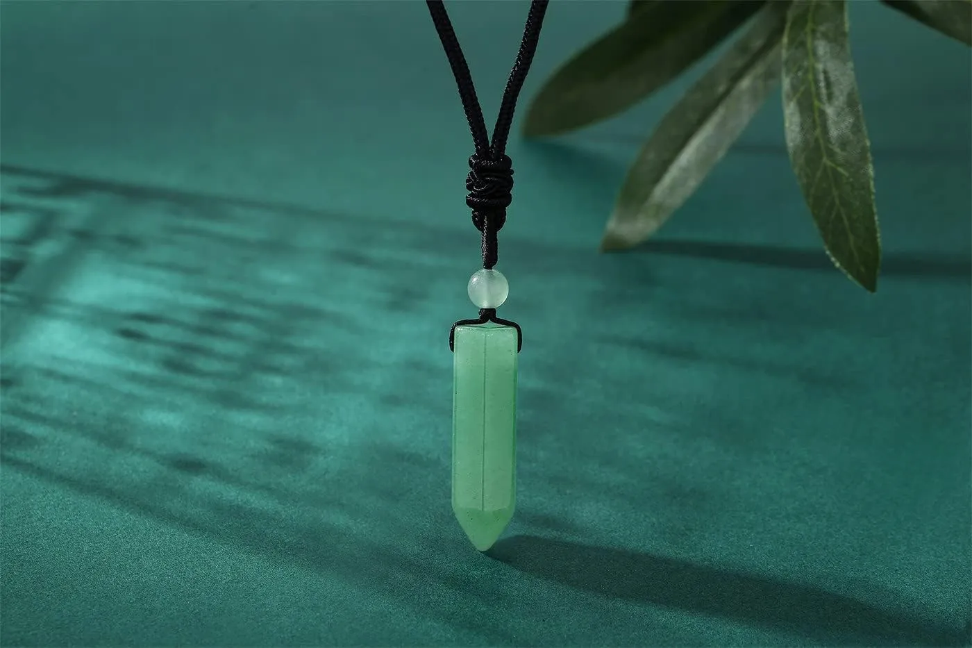 XIANNVXI Crystal Necklace for Men Women Adjustable Rope Hexagonal Point Healing Crystal Natural Stone Pendant Necklaces Gemstone Jewelry