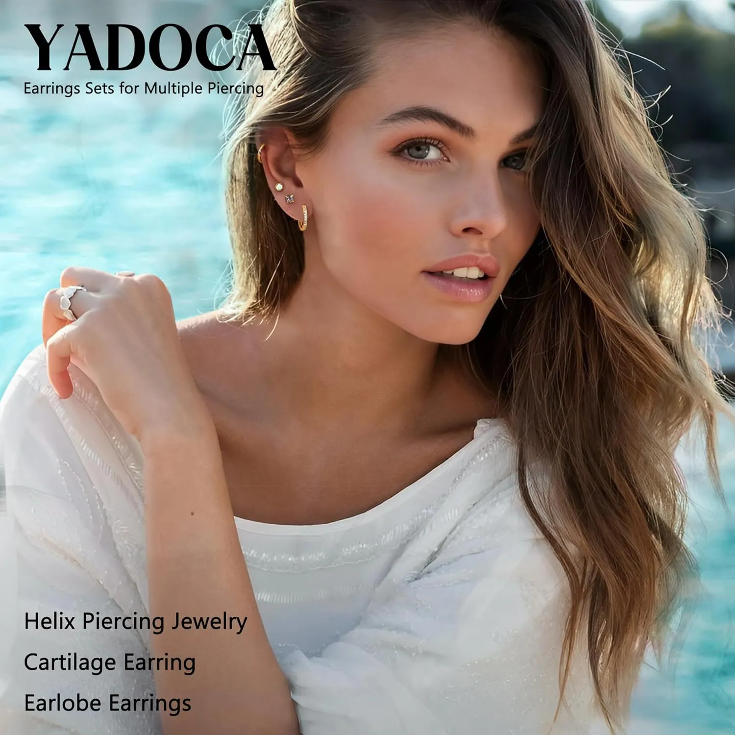 YADOCA Hypoallergenic Surgical Steel Earrings Sets for Multiple Piercing - Small Stud Earrings For Women Men - Stainless Steel Earrings Studs Hoop Earrings for Sensitive Ears Silver Gold Tone 10pairs