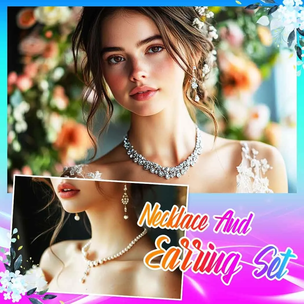 Yean Rhinestone Bride Wedding Jewelry Set Silver Crystal Necklace and Earrings Bracelet Set Prom Formal Costume Jewelry for Women