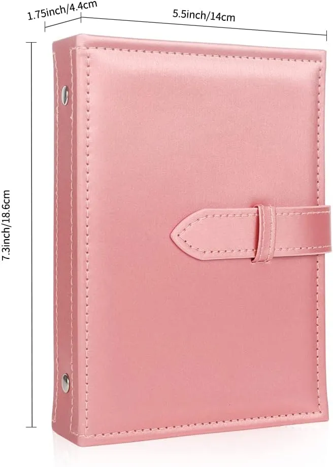 Yiluana Earring Book Organizer, Portable Earring Holder Case Pu Leather Travel Earring Case with Foldable Book Design (Pink)
