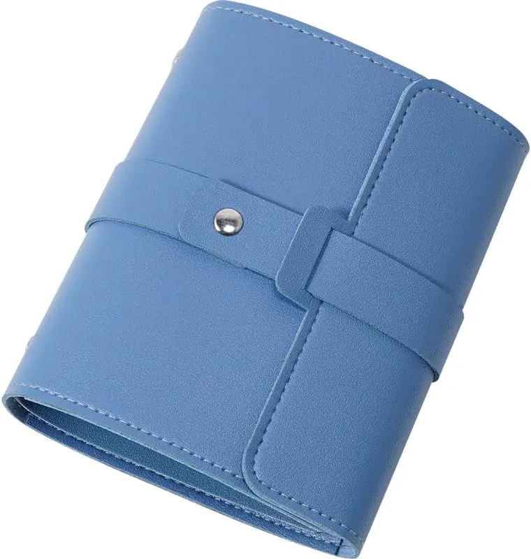 Yiluana Jewelry Organizer, Portable Earring Holder Pu Leather Travel Jewelry Organizer Case with Foldable Book Design for Girls Women (Blue)