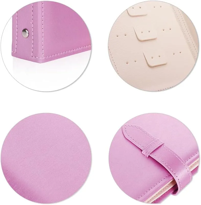 Yiluana Jewelry Organizer, Portable Earring Holder Pu Leather Travel Jewelry Organizer Case with Foldable Book Design for Girls Women (Purple)