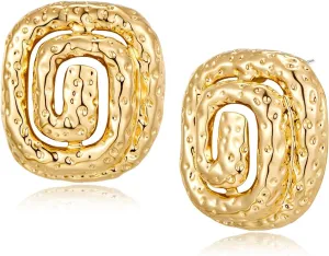 YUJIE Gold Earrings for Women Chuncky Studs Fashion Statement Jewelry Gifts for Her-Butterfly Heart Leaves Wings Earring