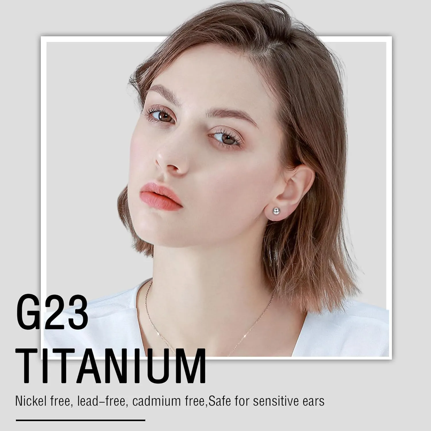ZDE Women Flat Back Ball Stud Earrings Titanium Hypoallergenic Earrings Stud for Sensitive Ears Simple Classic 3mm-5mm Flat Stud Earring Perfect for Helix Tragus Cartilage Earlobe