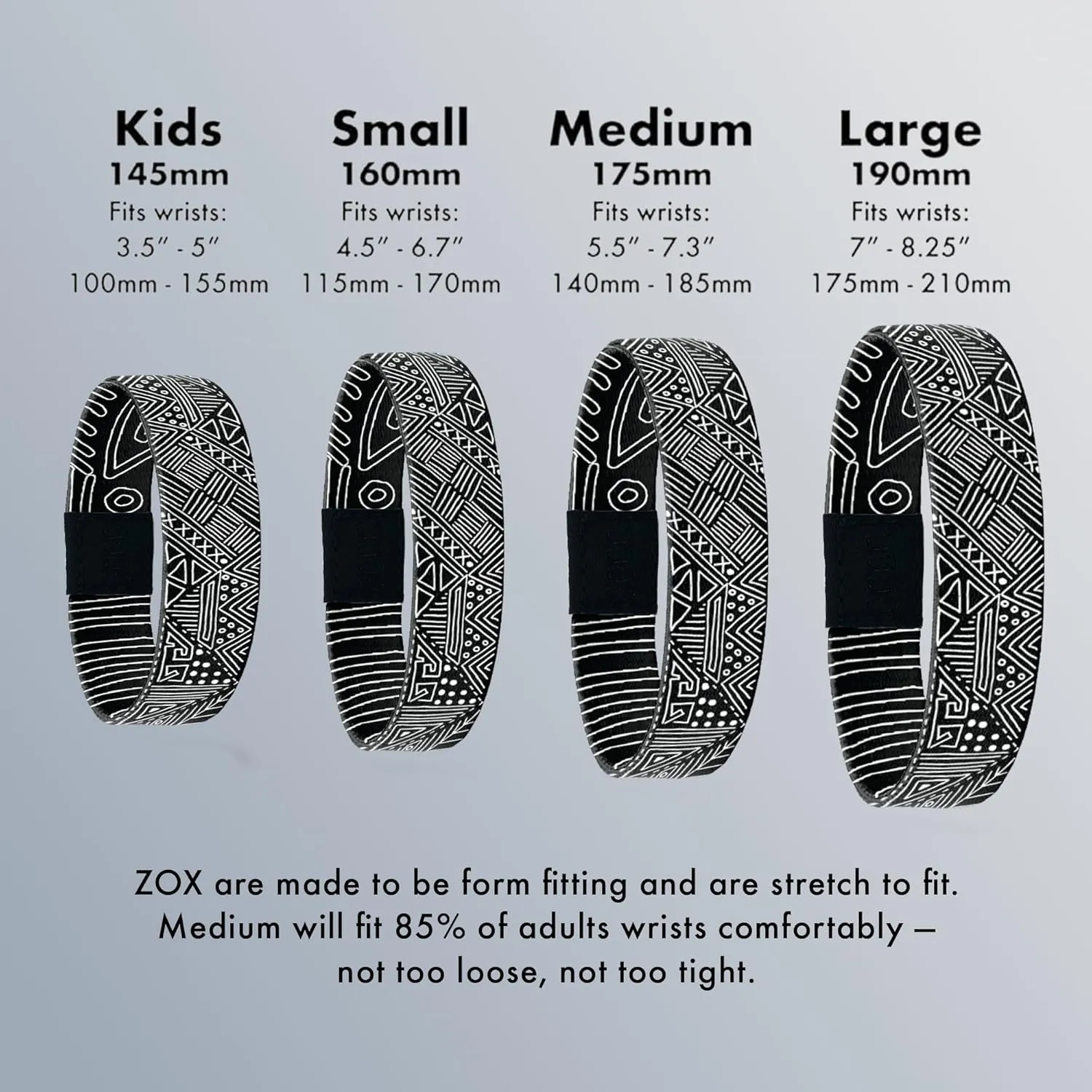 ZOX Bracelets  Stretchy Elastic Band with Motivational Affirmations and Beautiful Artwork, Great Wristband Gift for Men & Women of All Ages